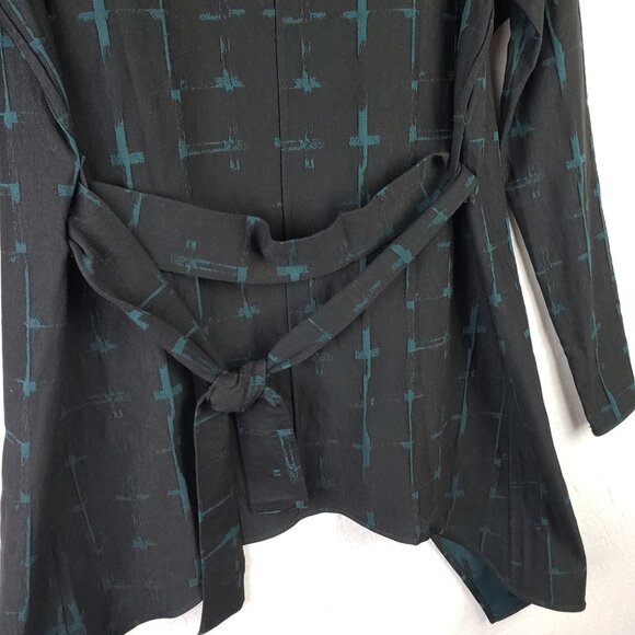 Ruti Forever Jacket Stretch Crosses Print Black Teal Size XS/S Goth Minimalist - Picture 10 of 15